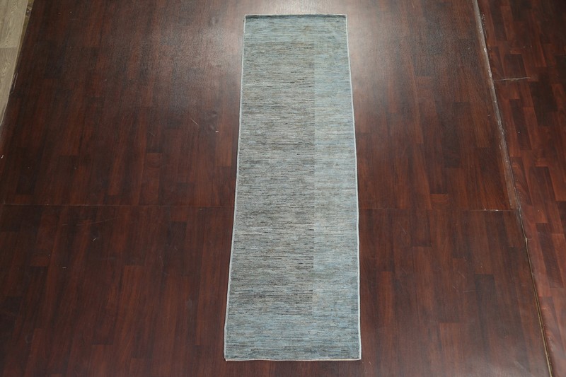 Modern Abstract Gabbeh Kashkoli Oriental Runner Rug Hand-knotted 3'x9' Carpet gallery
