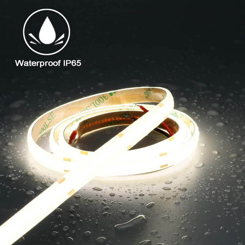 12V COB LED Strip Light Daylight White 5000K Waterproof IP65 480Leds/M Super Bri gallery