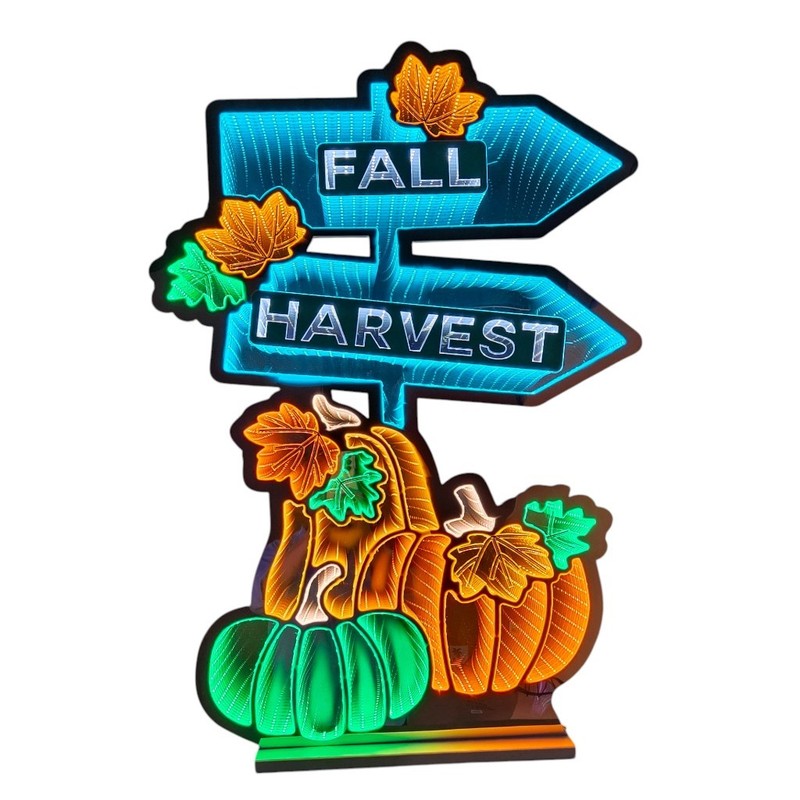 Fall Harvest Infinity Mirror Light | 35 inch Lighted Display Decor gallery