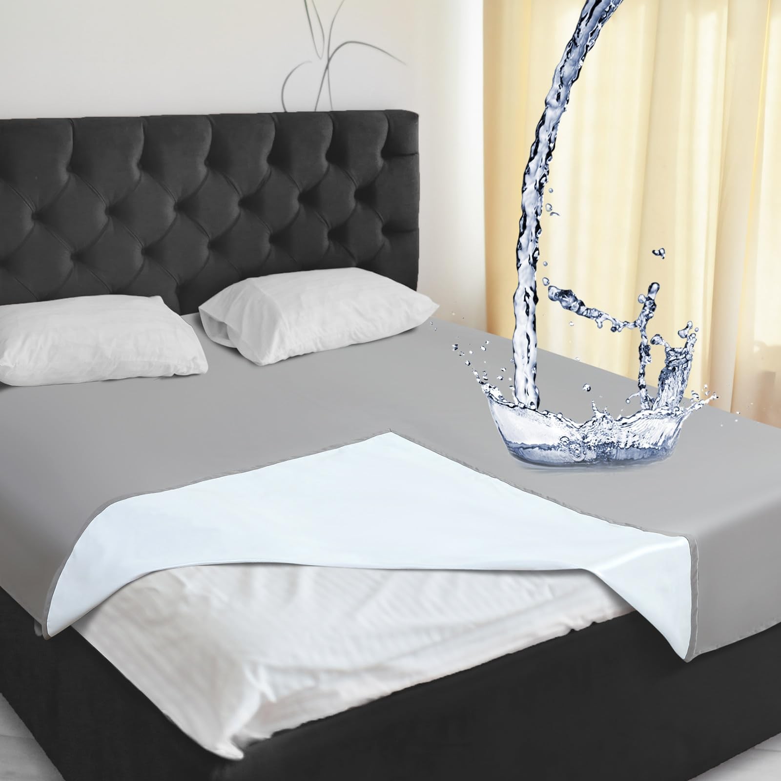 Waterproof Bed Blanket Queen Size 78'' X 82'' Gray Polyester gallery