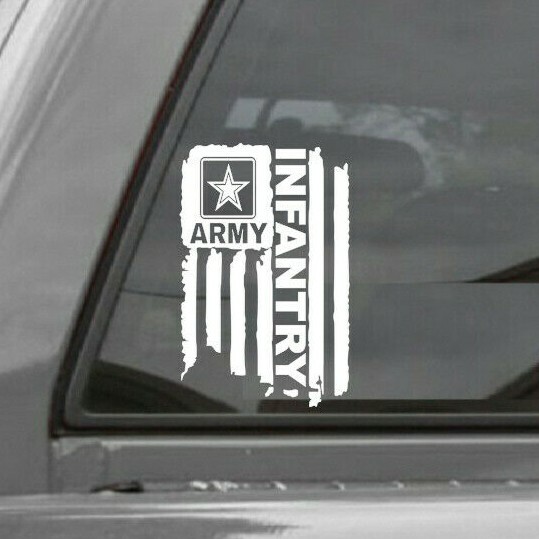 DISTRESSED UNITED STATES ARMY FLAG INFANTRY VINYL DECAL STICKER U.S. ARMY gallery