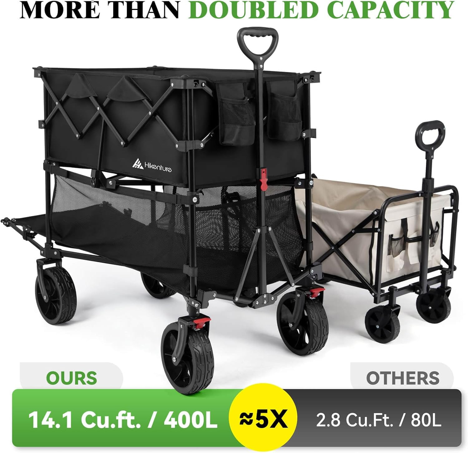 Double Decker Wagon, 400L Extra Large Beach Wagon with Big Wheels for Sand, 500L gallery
