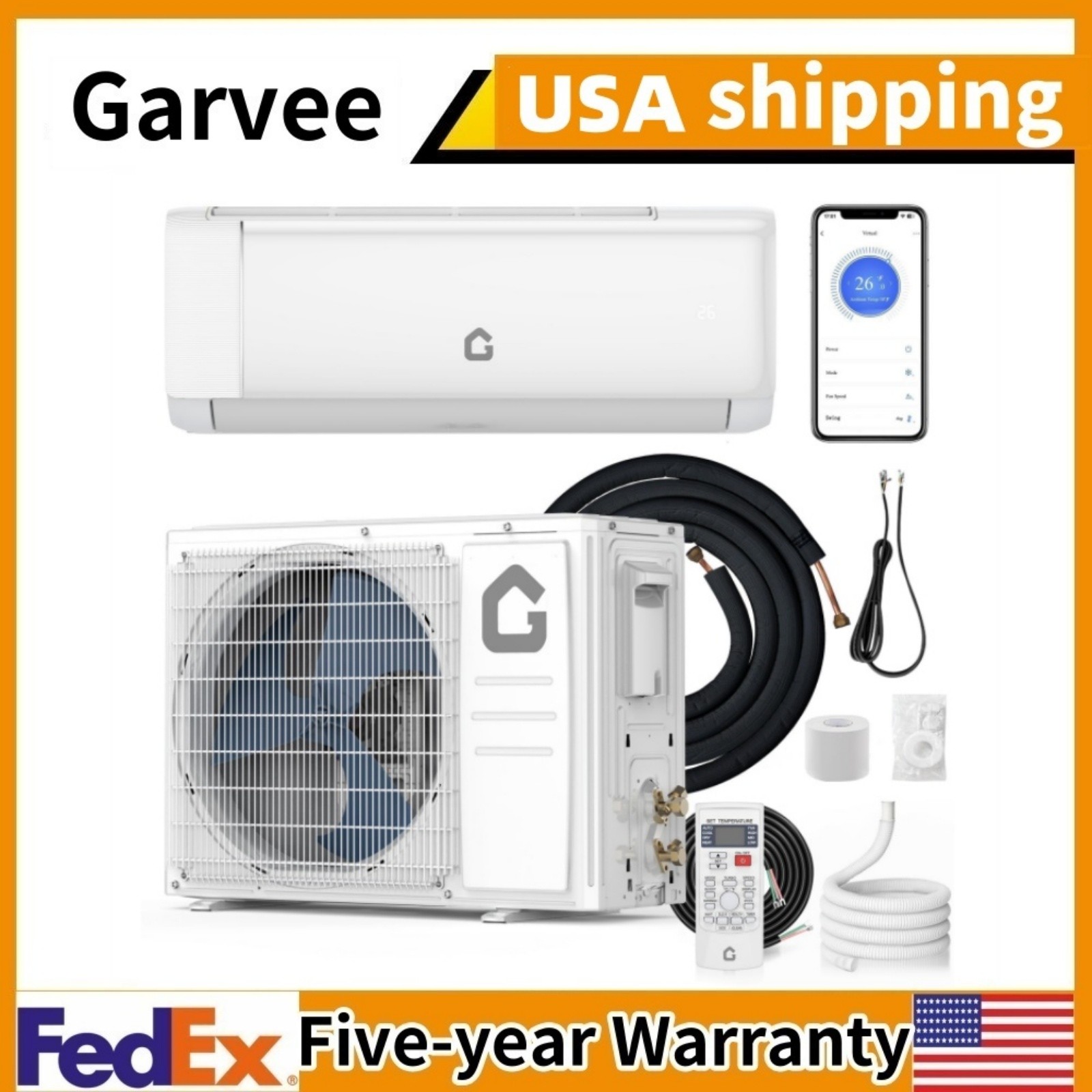 Garvee 12000 BTU Mini Split Air Conditioner Cool Up to 750 Sq. Ft Heating & Cool gallery