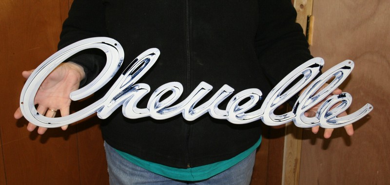1968-1969 Chevy Chevelle Emblem Script Steel Sign gallery