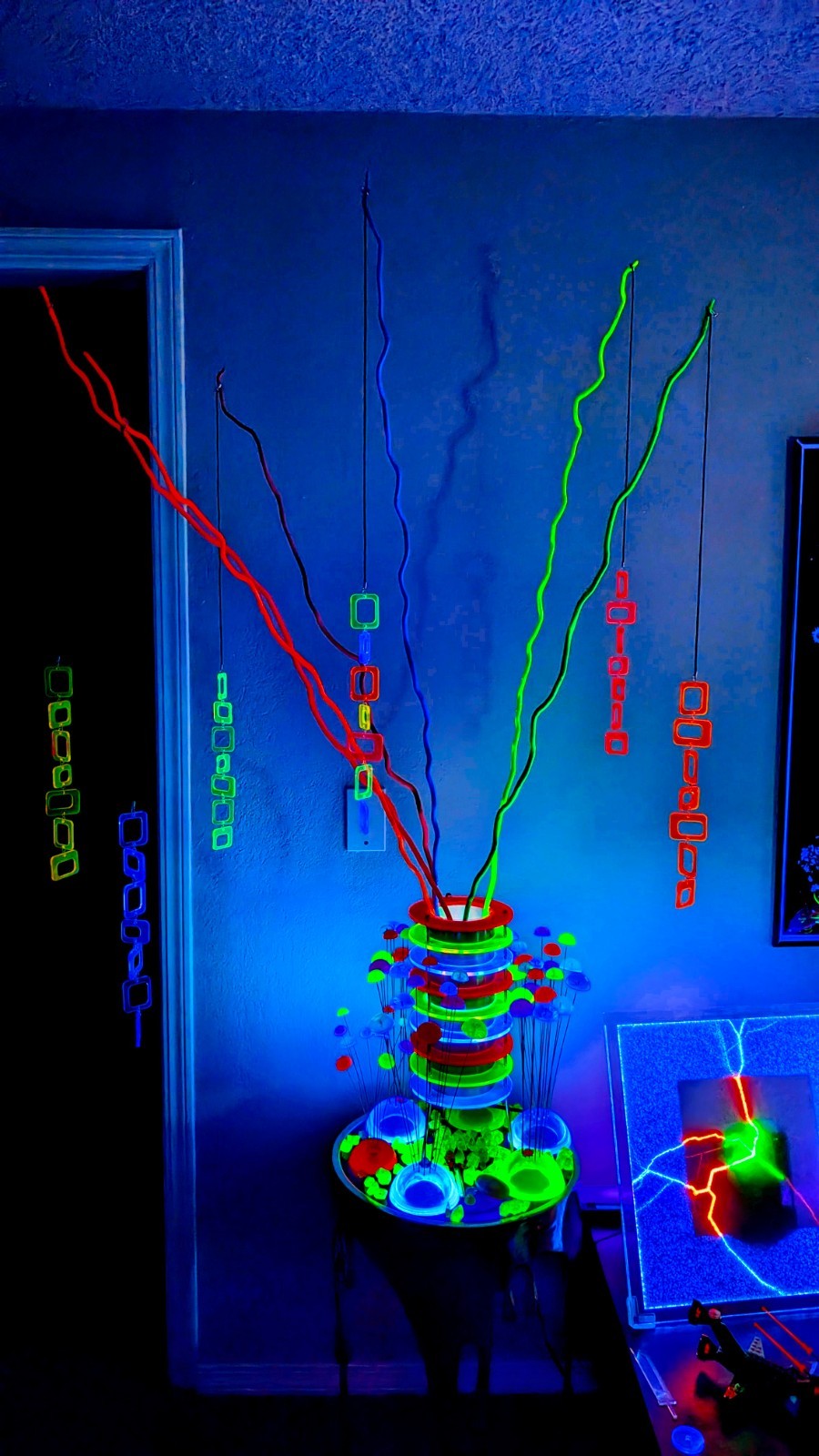 Cosmic Windchime - Retro blacklight reactive mobile that fluoresces under UV gallery