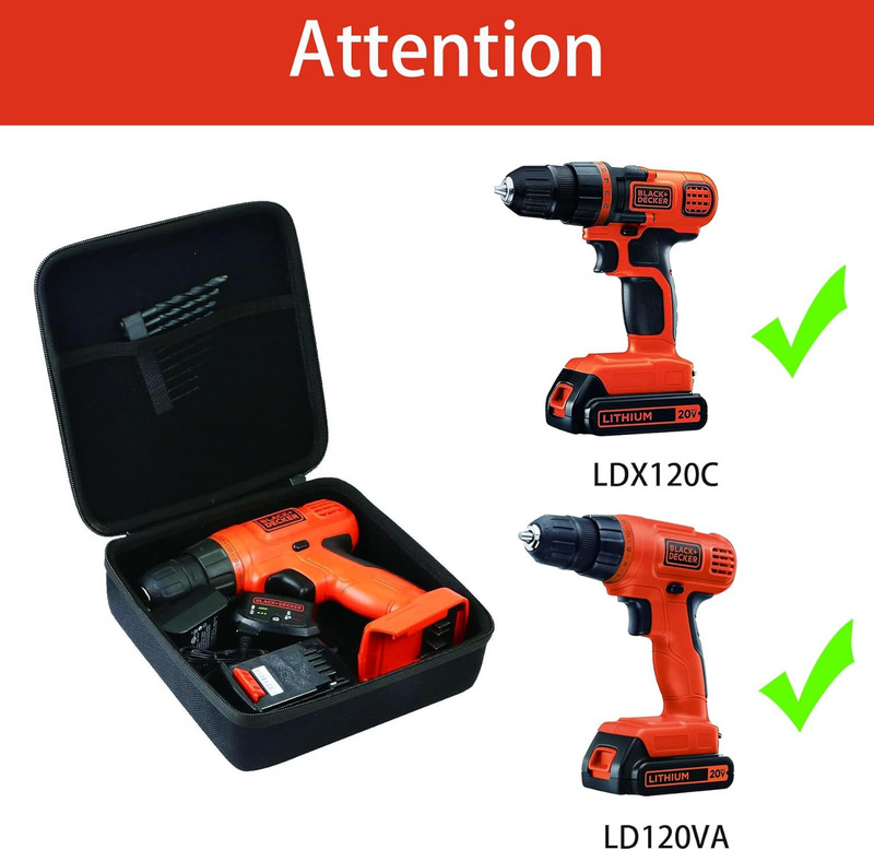 Hard Storage Case Replacement for BLACK+DECKER LDX120C/LD120VA Cordless Drill/Dr gallery