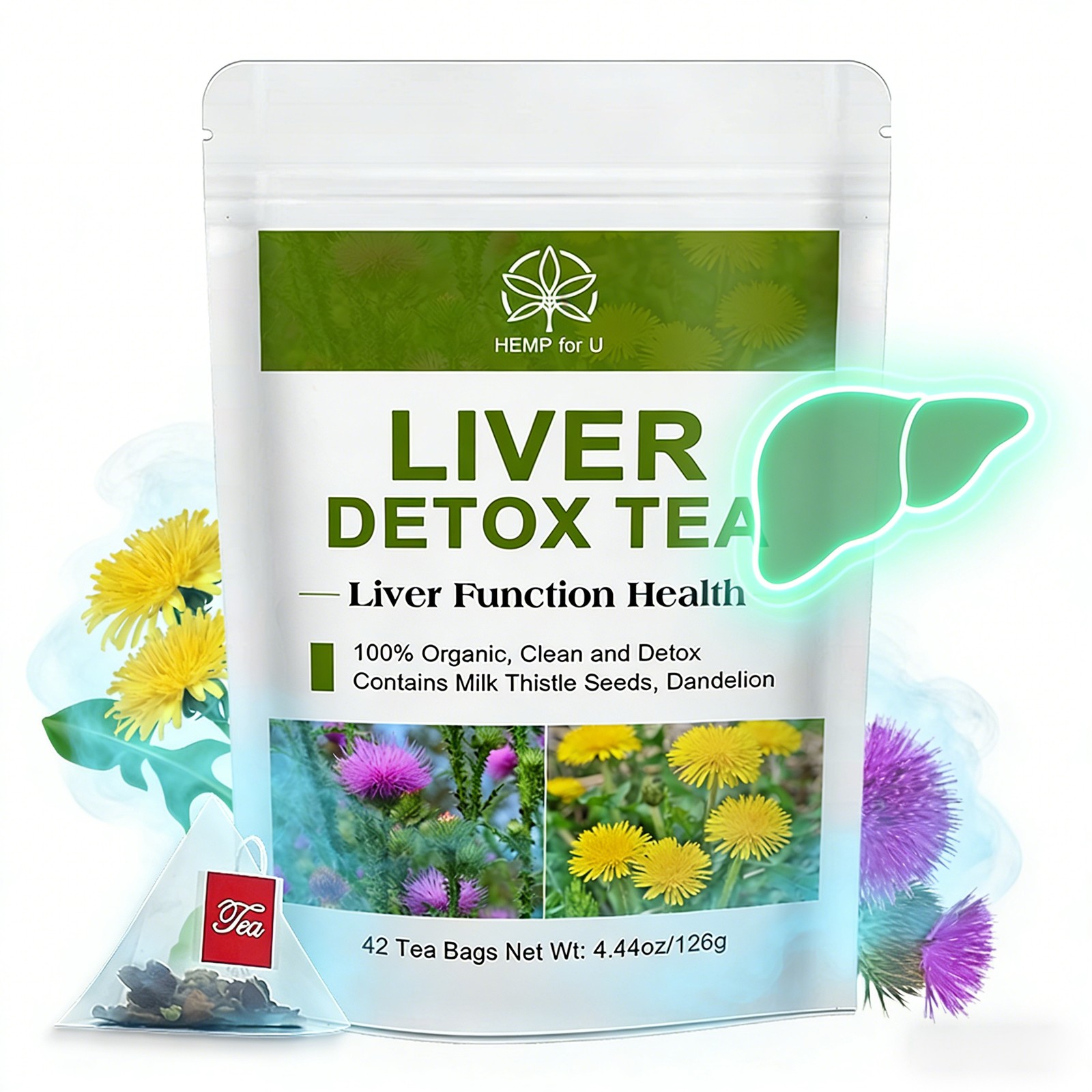 Milk Thistle & Dandelion Root Tea – Liver Cleanse Detox Kidney &Pancreas Support gallery
