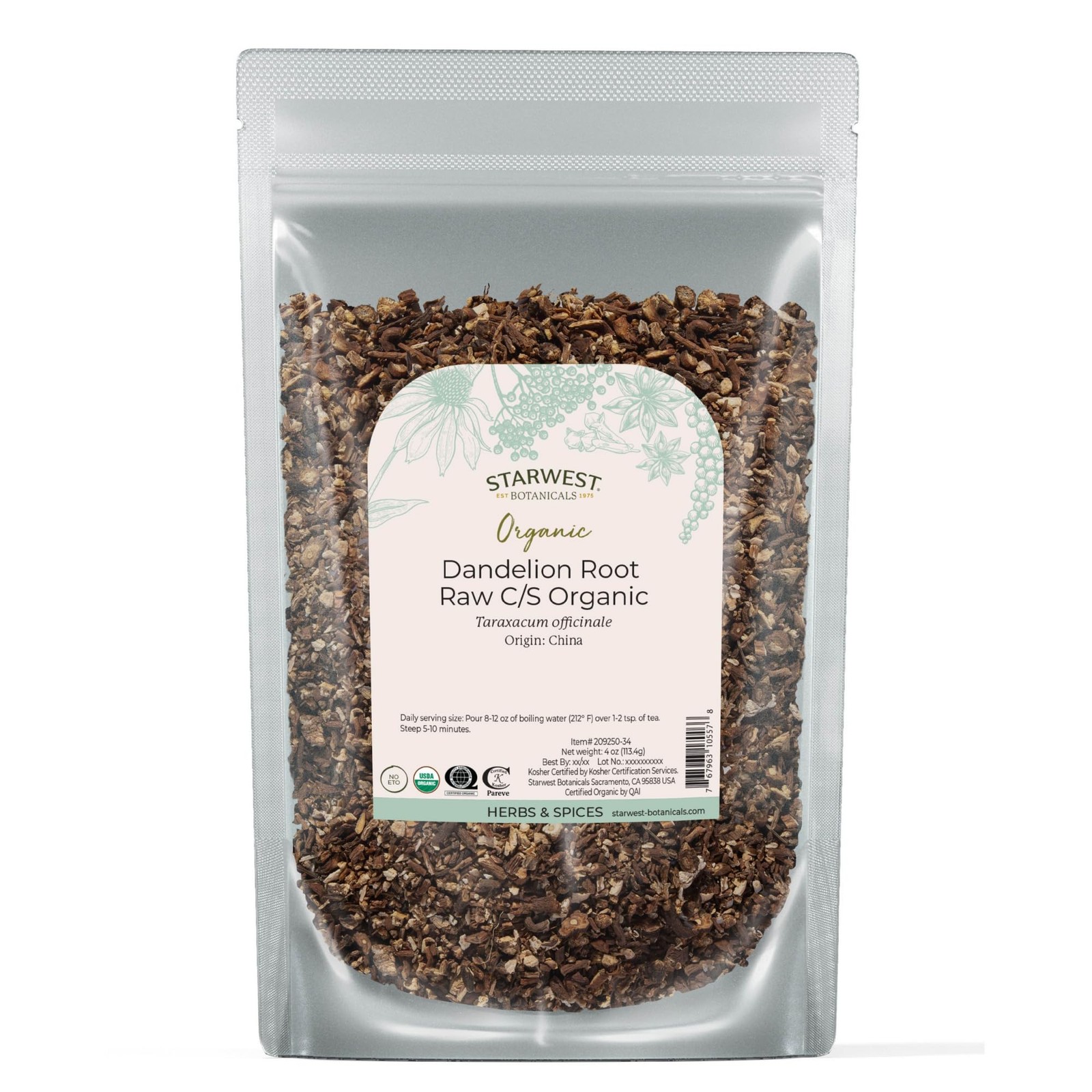 Starwest Botanicals Organic Raw Dandelion Root - Loose 4 Ounce (Pack of 1) gallery