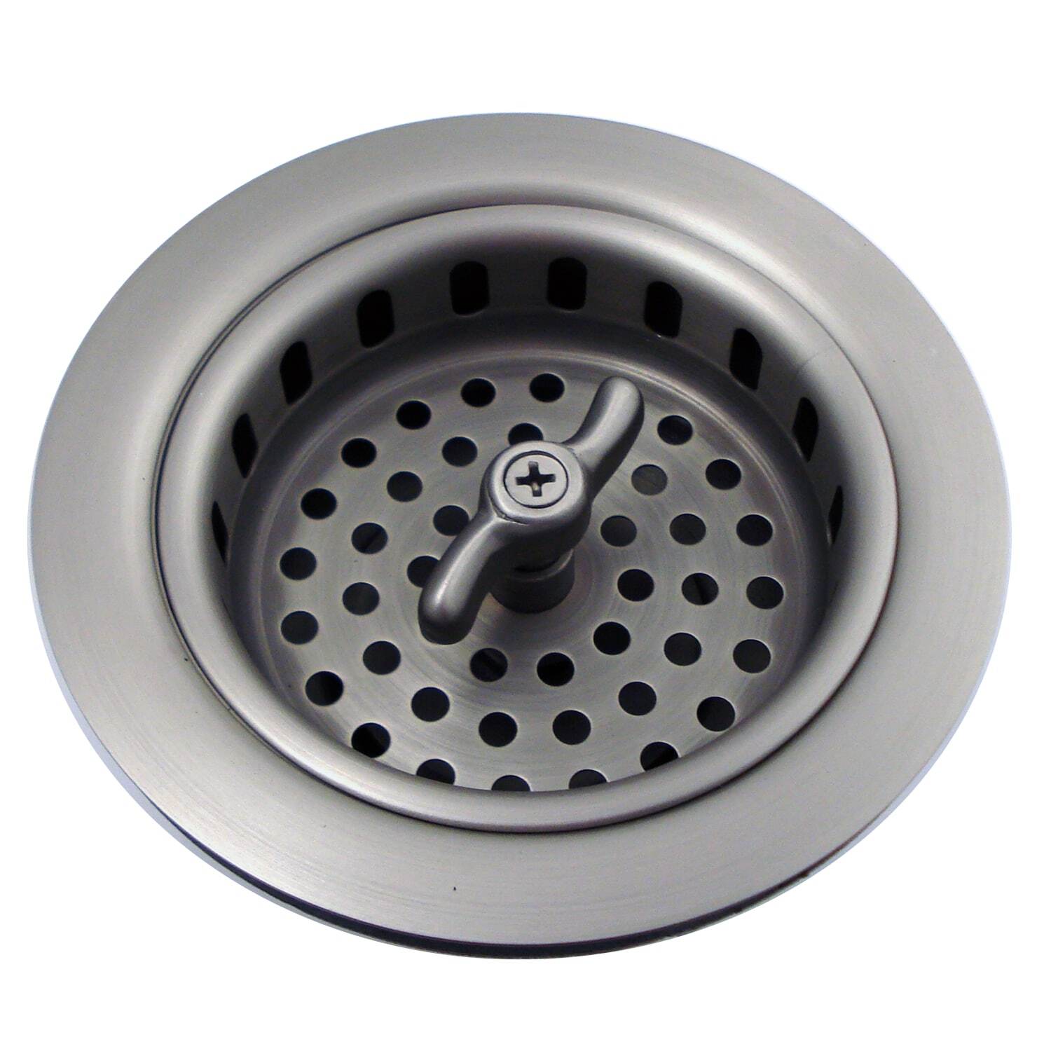 Kitchen Sink Twist Lock Basket Strainer & Flange Drain Assembly, Brushed Nickel gallery