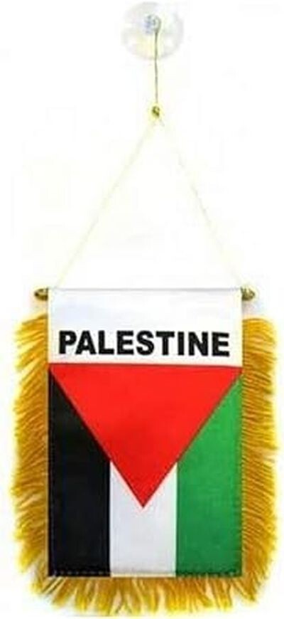 Palestine Palestinian Rearview Mirror Window Hanging Mini Banner 4x5.5 In gallery