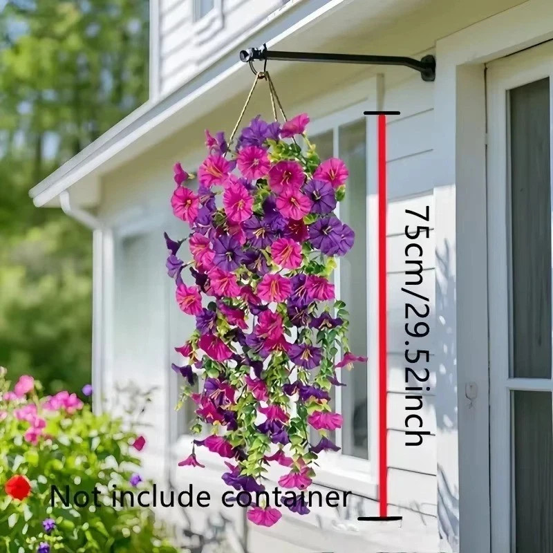 2PCS Artificial Morning Glory Vines UV Resistant Hanging Flowers Outdoor Decor gallery