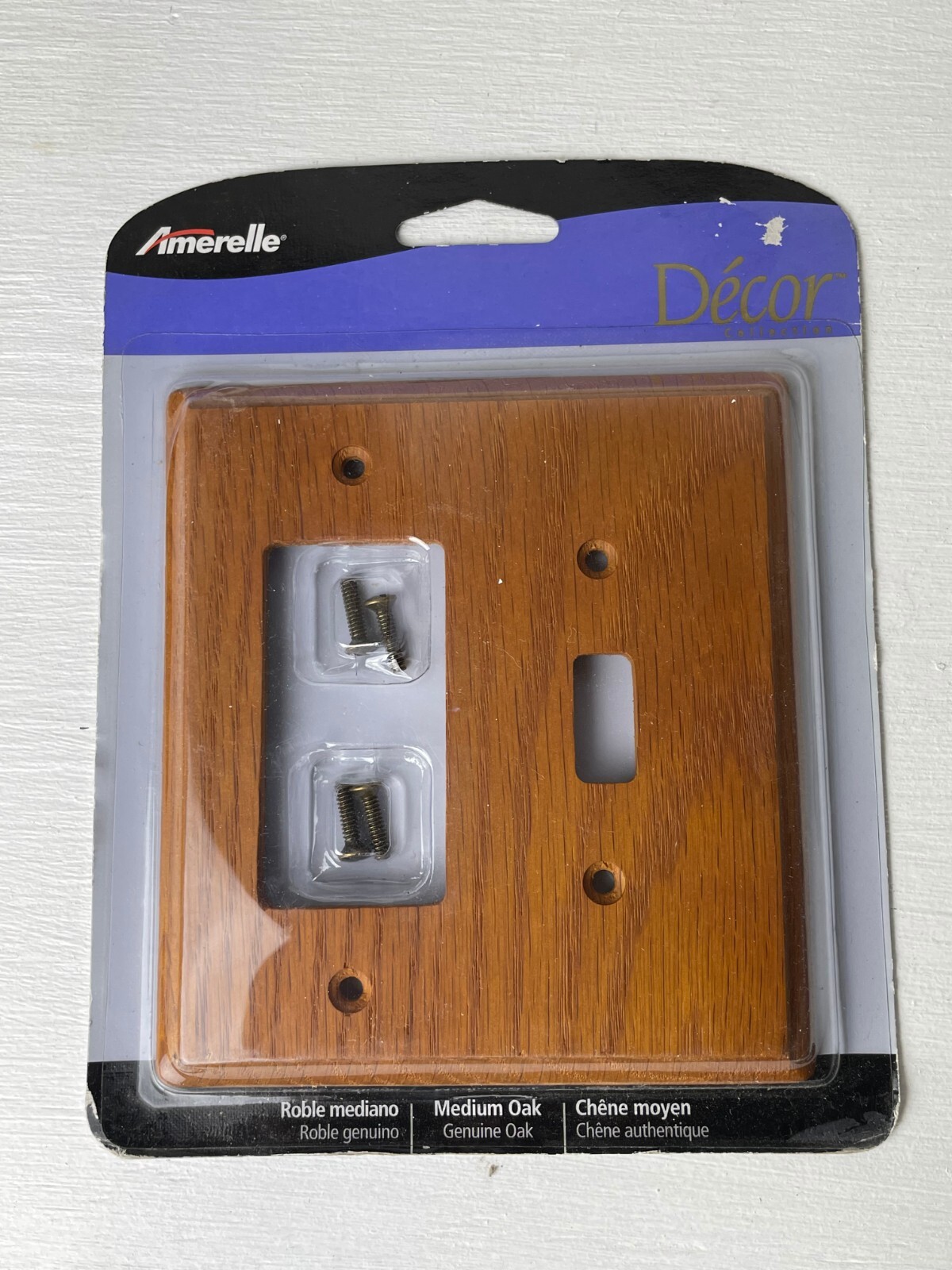 Amerelle Decor Wood Wall Plate Medium Oak Switch Cover 901TR Contemporary Oak gallery