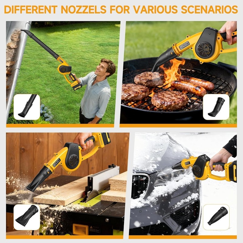Efficient Battery-Powered Leaf Blower with Two Batteries & Fast Charger Included gallery