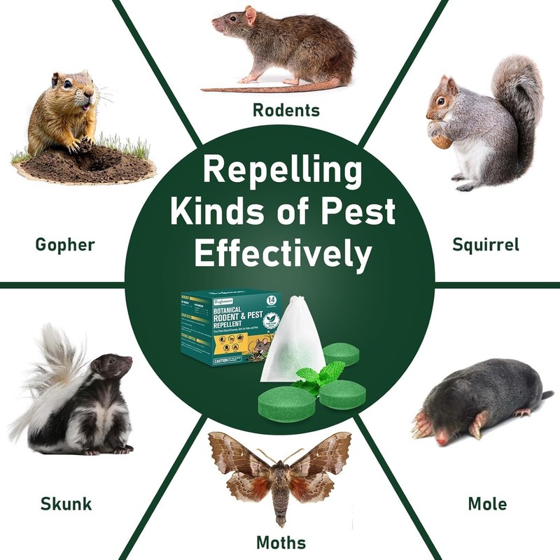 Rodent Mouse Repellent 14 Pack, Peppermint Oil Moth Balls for Mice Rats Deter... gallery