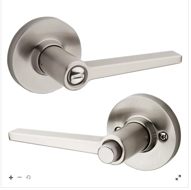 Kwikset Daylon Privacy Door Lever Set SATIN NICKEL BED AND BATH LOCKING HANDLE gallery