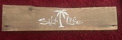 Salt, Life Rustic Board Sanded Laser Engraved Image Painted White 19.25”x4.25”