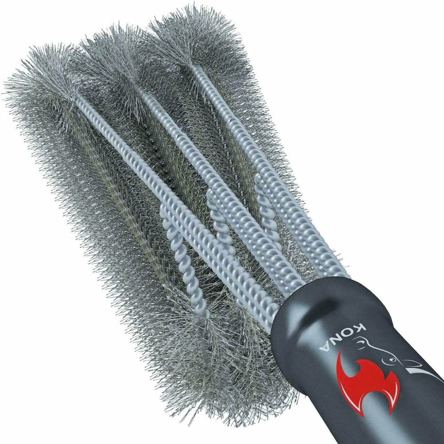 Kona Stainless Steel 360° Grill Brush - Black, Safe to Use, 18" gallery