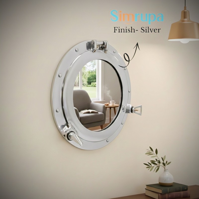 Handmade Solid Aluminum Porthole Mirror : Nautical Porthole Coastal Wall Decor gallery