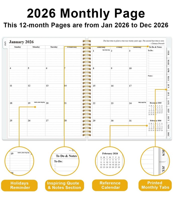 Planner 2026 - Weekly & Monthly Academic Year Planner from January 2026 to De... gallery