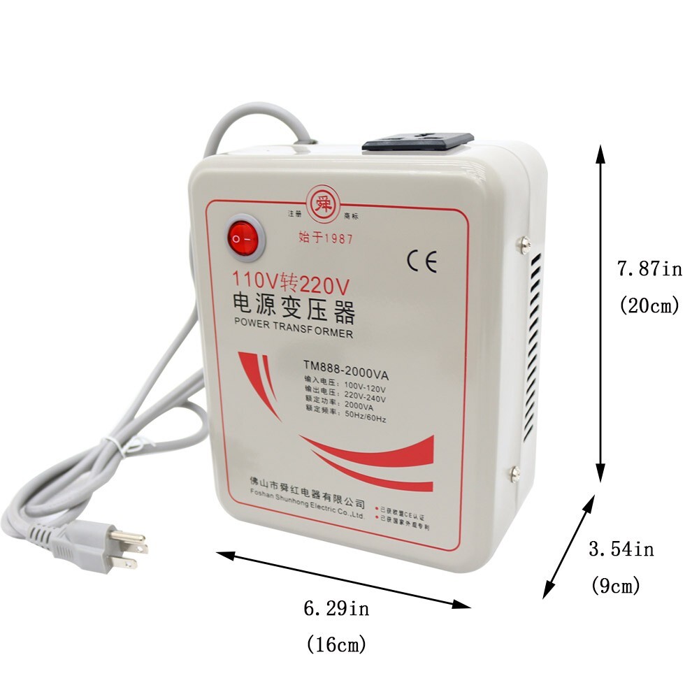 TECHTONGDA Portable 110V Convert to 220V Transformer Voltage Converter Brand New gallery