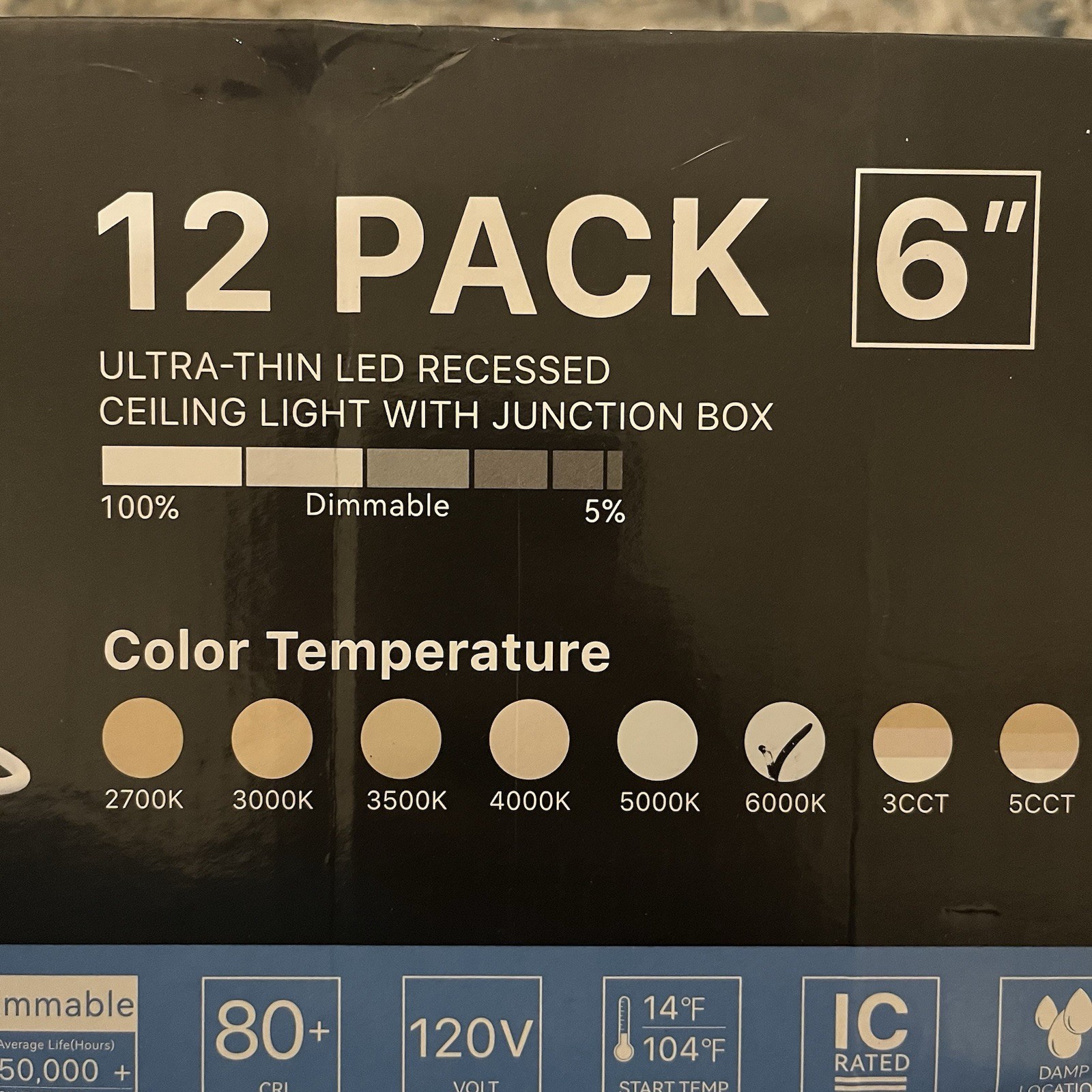 Ensenior 12 Pack 6 Inch LED Recessed Ceiling Light, Dimmable, 6000K Clear White gallery