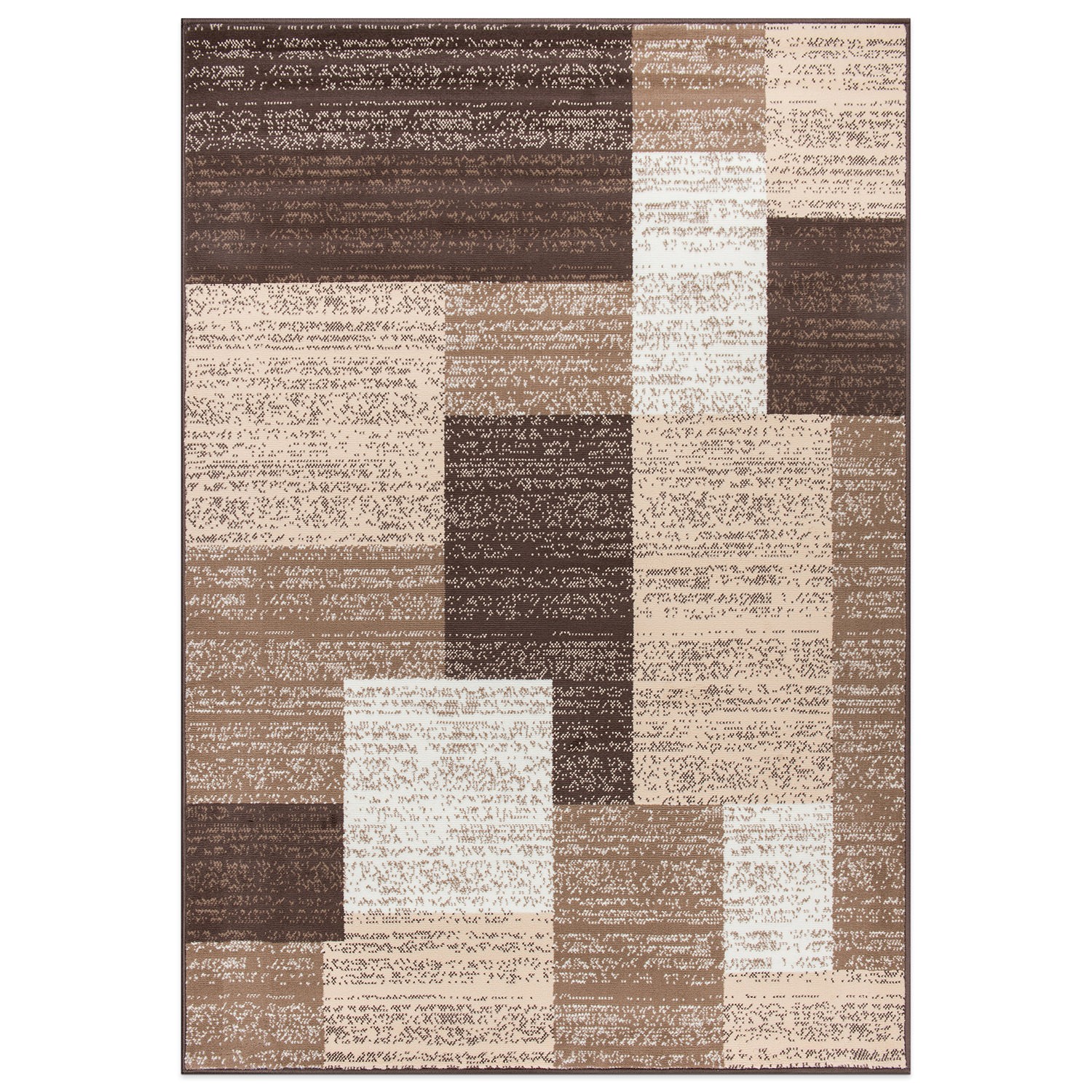Rugshop Area Rug Contemporary Distressed Boxes Carpet Living Room Rugs Brown Rug gallery