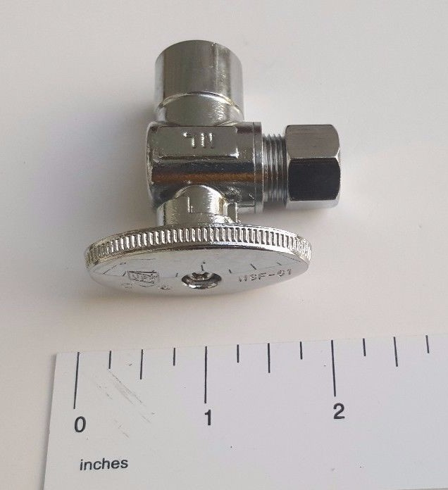 (100) 1/4 TURN ANGLE STOP VALVE COMPRESSION 3/8" OD X 1/2" SWEAT (LEAD FREE) NSF