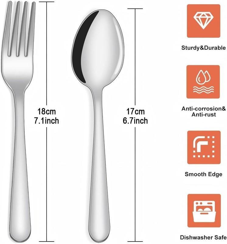 24-Piece Spoons and Forks Set Silverware Set - Forks and Spoons Food Grade St... gallery