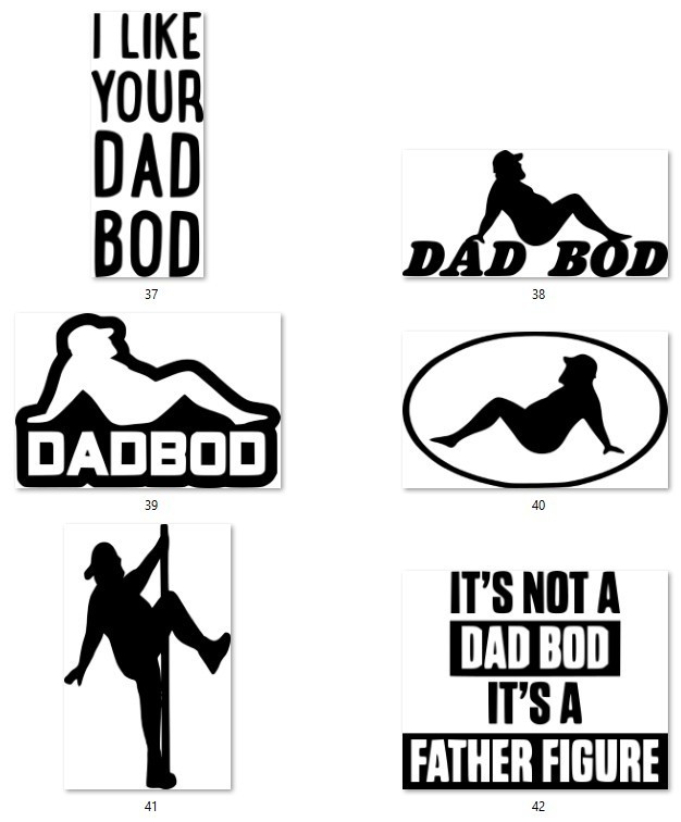 Dad Bod Theme Decals 5"