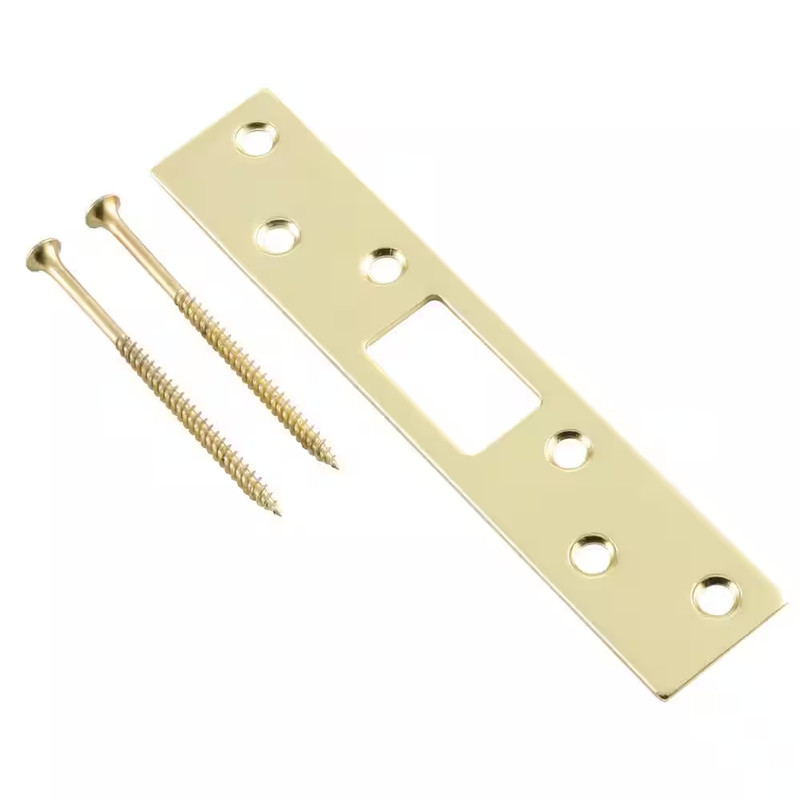 5-7/8 In. Bright Brass Deadbolt Strike gallery