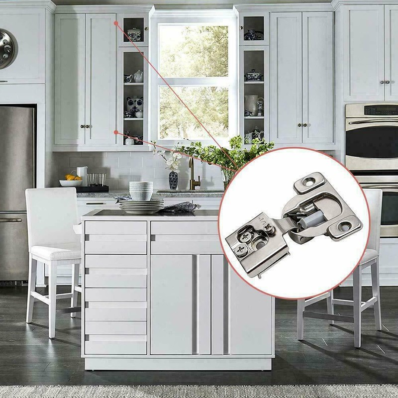 Soft-Close 6 Way Compact Concealed 1/2" Overlay 105° Hinge Cabinet Hardware KPT gallery