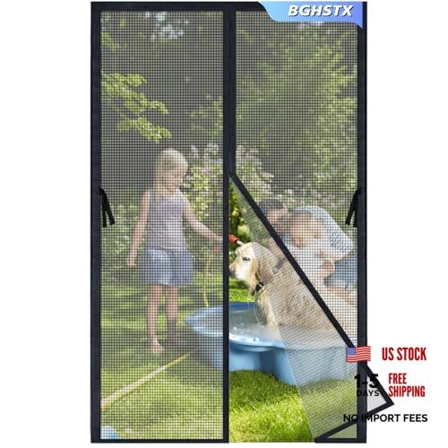 Magnetic Screen Door - Bugs Out, Breeze in - Heavy Duty Double 38*83 Black