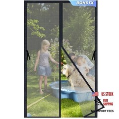 Magnetic Screen Door – Bugs Out, Breeze in – Heavy Duty Double 38*83 Black
