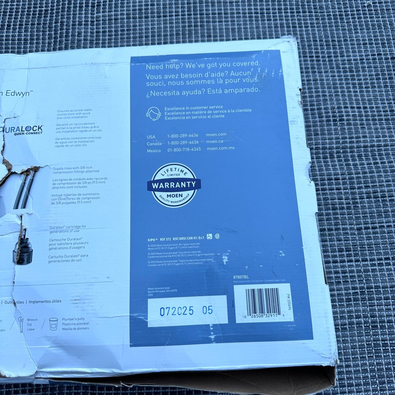 Moen Edwyn 87807BL Pre-Rinse Pulldown Kitchen Faucet Power Clean Matte Black gallery