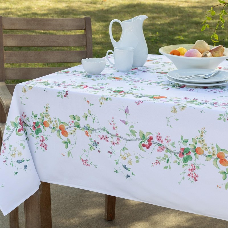 Spillproof Spring/Summer Durable Heavyweight Fabric Indoor Outdoor Tablecloth... gallery