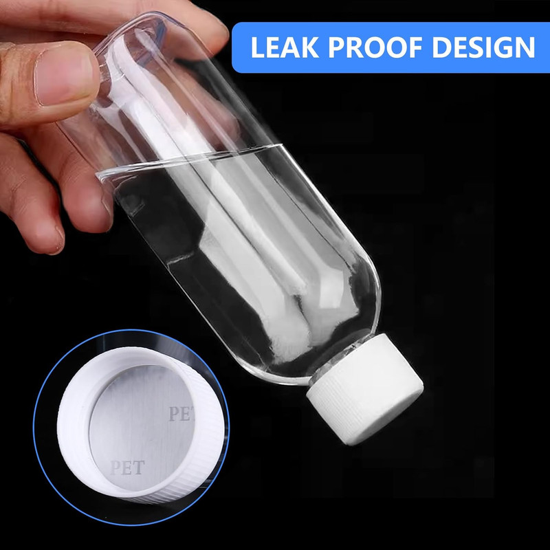 6 Pack 2 Oz (60Ml) Clear Plastic Shot Bottles with Caps - Small Bottles for Heal gallery