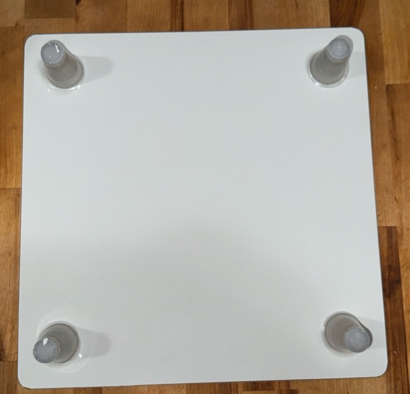 NIB Cominar Tempered Glass Mini Instant Counter-White Marble-12x12x2-OB gallery