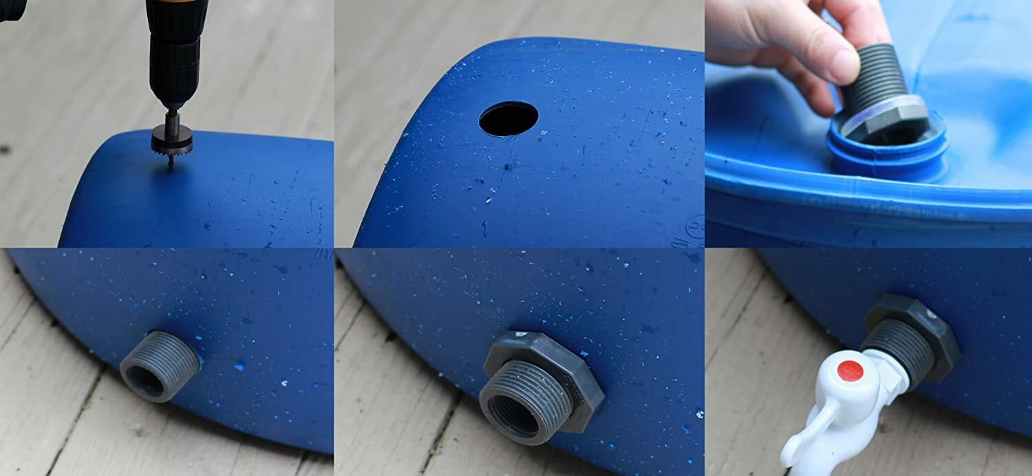 RAINPAL RBS100 Plastic Rain Barrel Spigot Kit(with Bulkhead Fitting) gallery