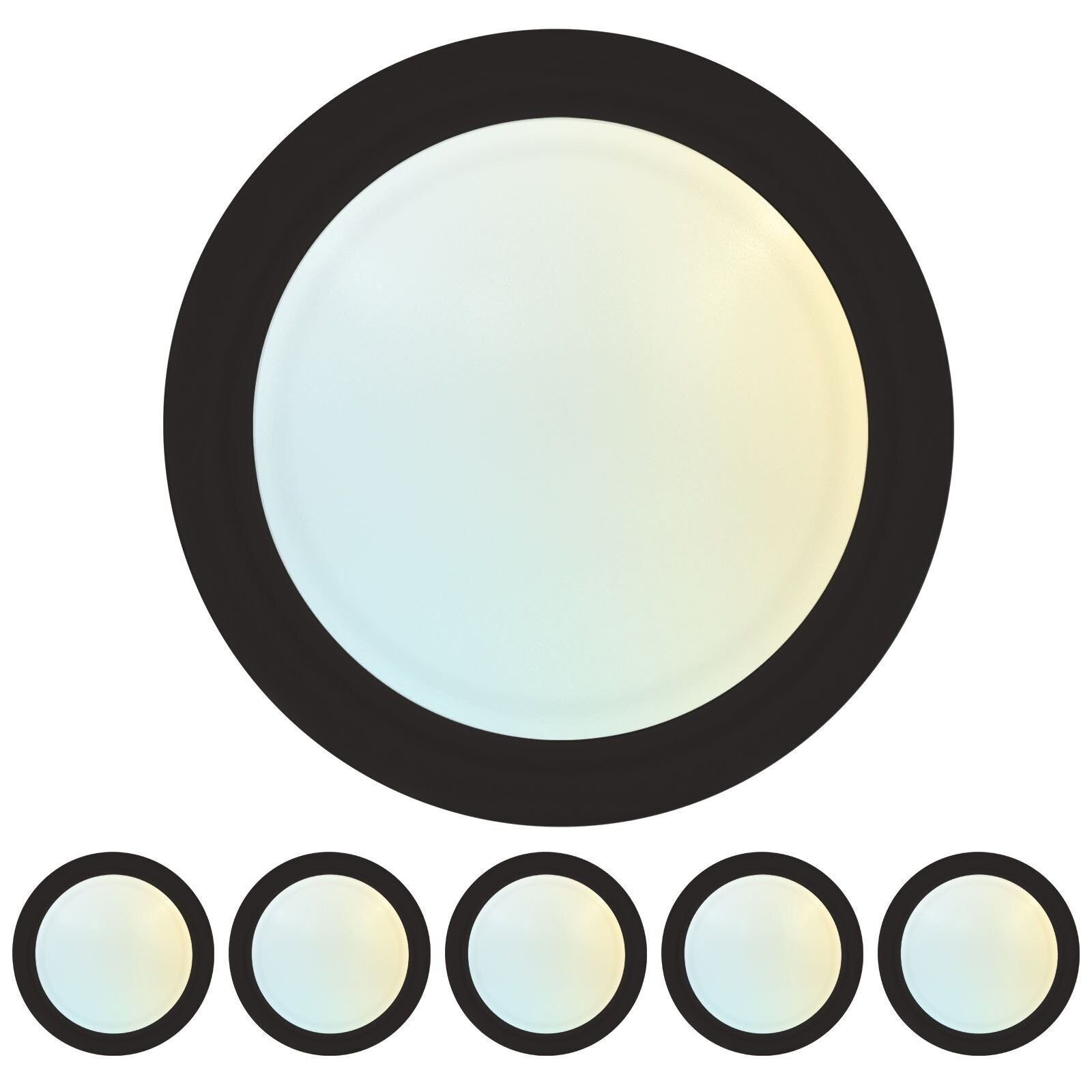 Luxrite 6 Inch LED Disk Lights 5CCT 2700K-5000K 1000LM Damp Rated Black 6-Pack gallery