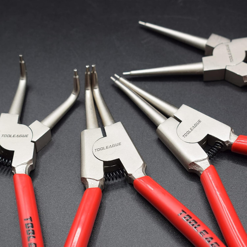 TOOLEAGUE 4 Pcs Snap Ring Pliers Set, Circlip Pliers, 7 inches Internal/External gallery