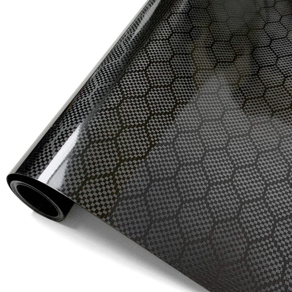 Carbon Fiber Sticker High Gloss Honeycomb Vinyl Wrap Film Waterproof Adhesive Au gallery