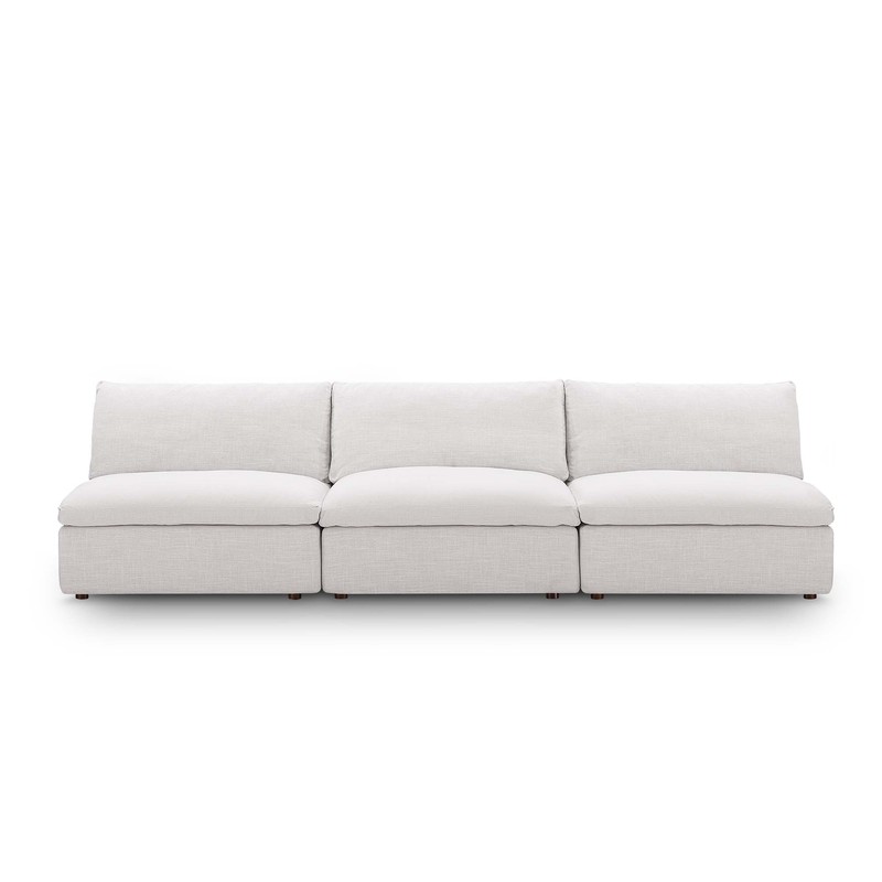 Modway Commix Down Filled Overstuffed 3-Piece Armless Sectional Sofa in Beige gallery
