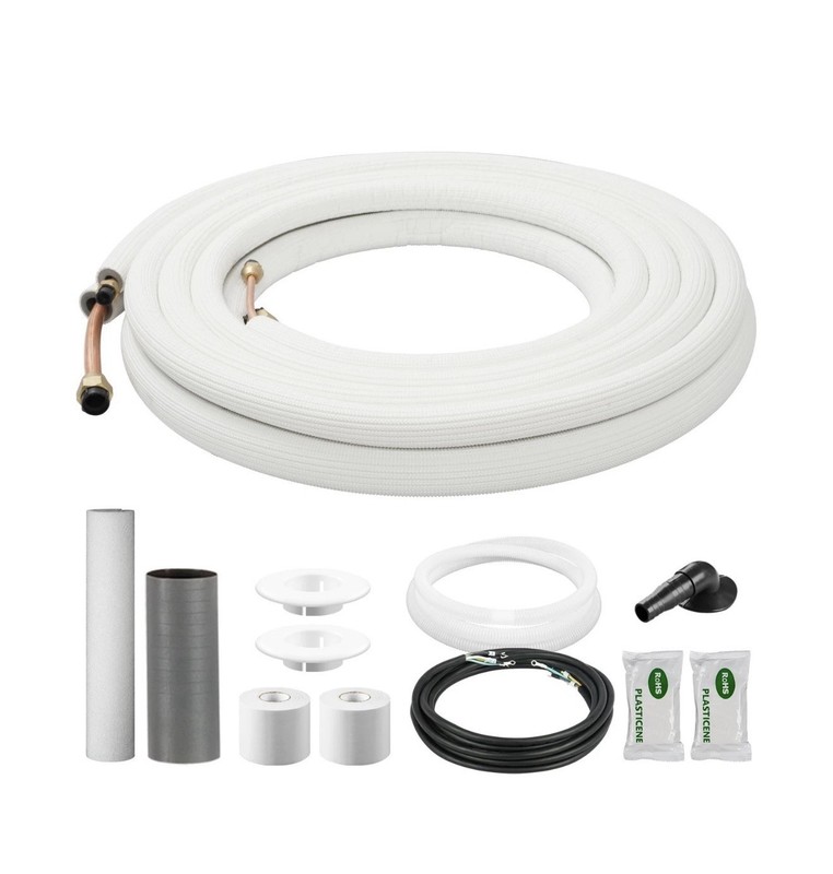 DELLA 25 Ft Mini Split Line Set, Includes 3/8" & 1/4" O.D. Copper Pipes gallery