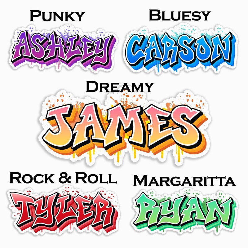 Graffiti Custom Name Decal Waterproof Vinyl Label Personalized Gift Sticker gallery