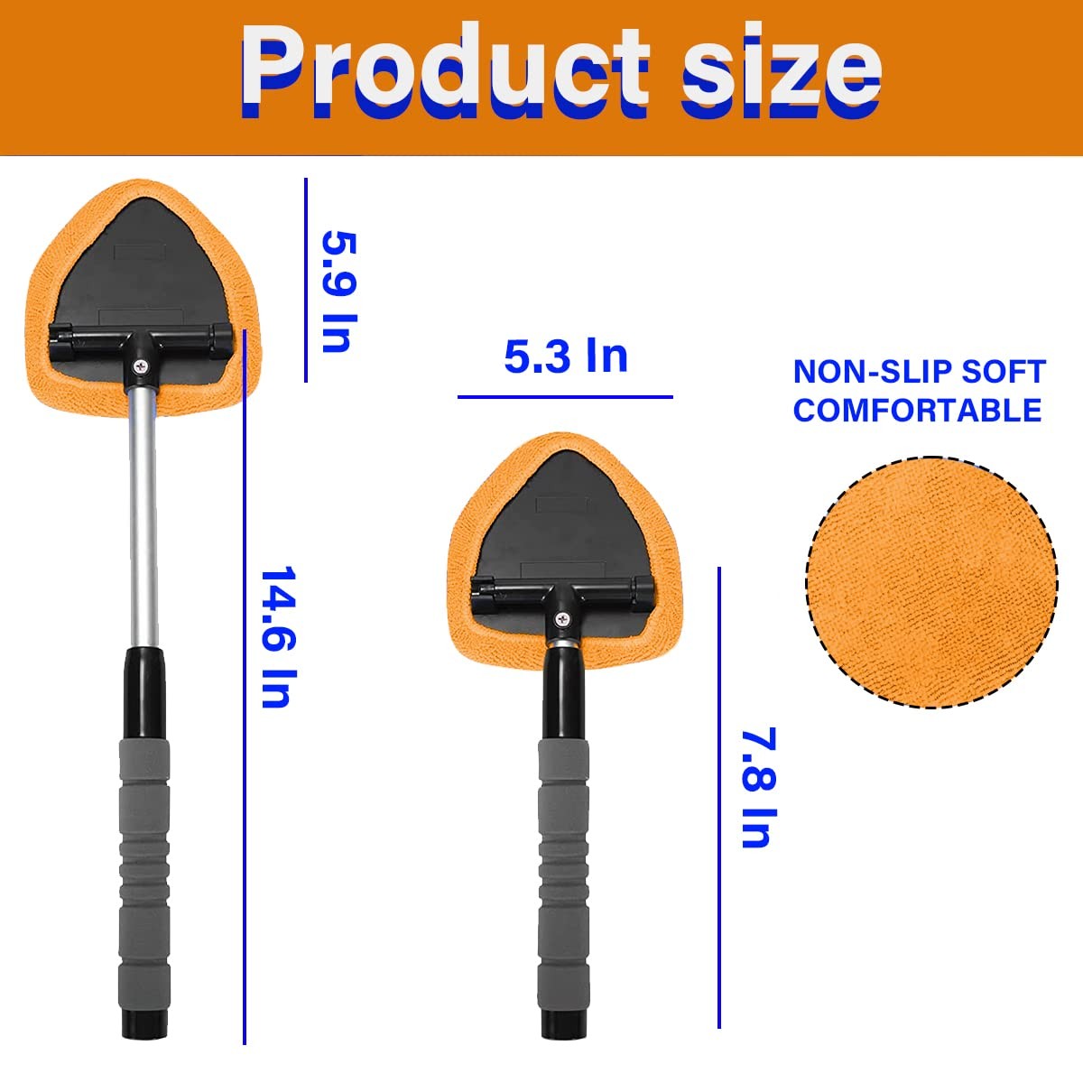 Windshield Cleaning Tool, Car Window Cleaner with 4 Washable Reusable Microfi... gallery
