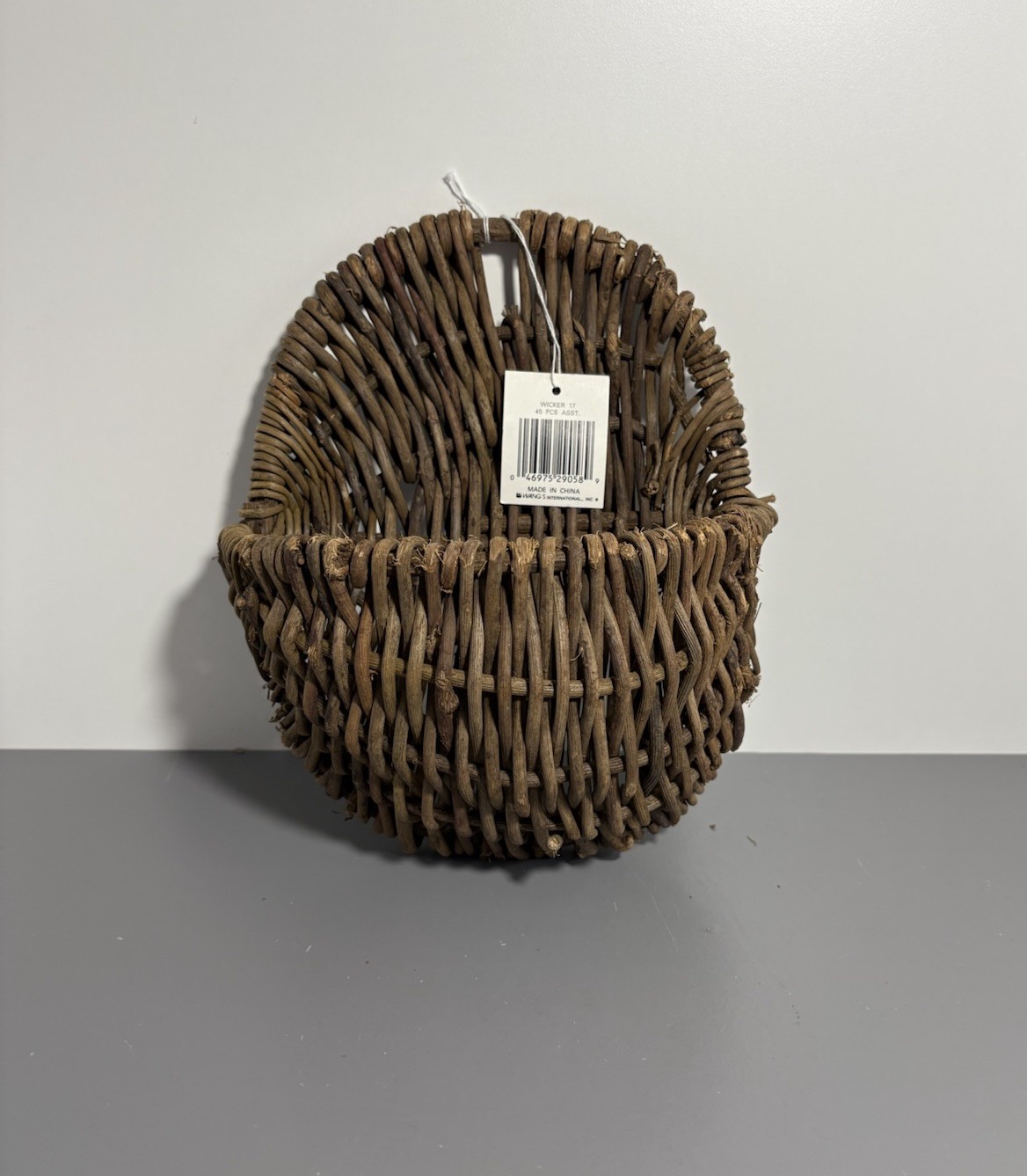 Woven Wicker Flat Back Hanging Basket Wall Pocket gallery