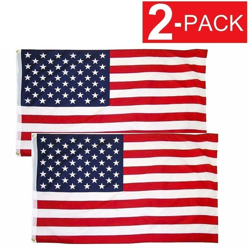3x5 Ft American Flag w/ Grommets - United States Flags - US America - 2 Pack USA gallery
