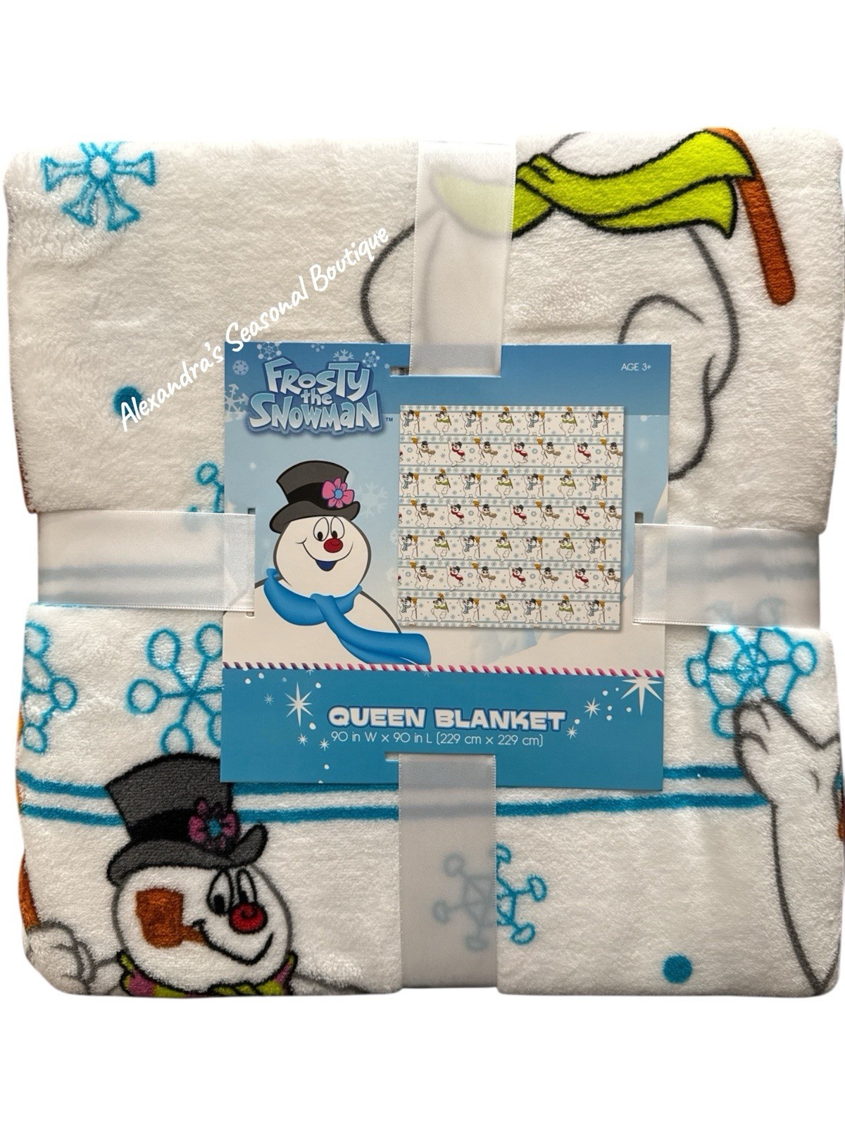 Frosty The Snowman Classic Cartoon 90x90 Queen Plush Christmas Throw Blanket New gallery