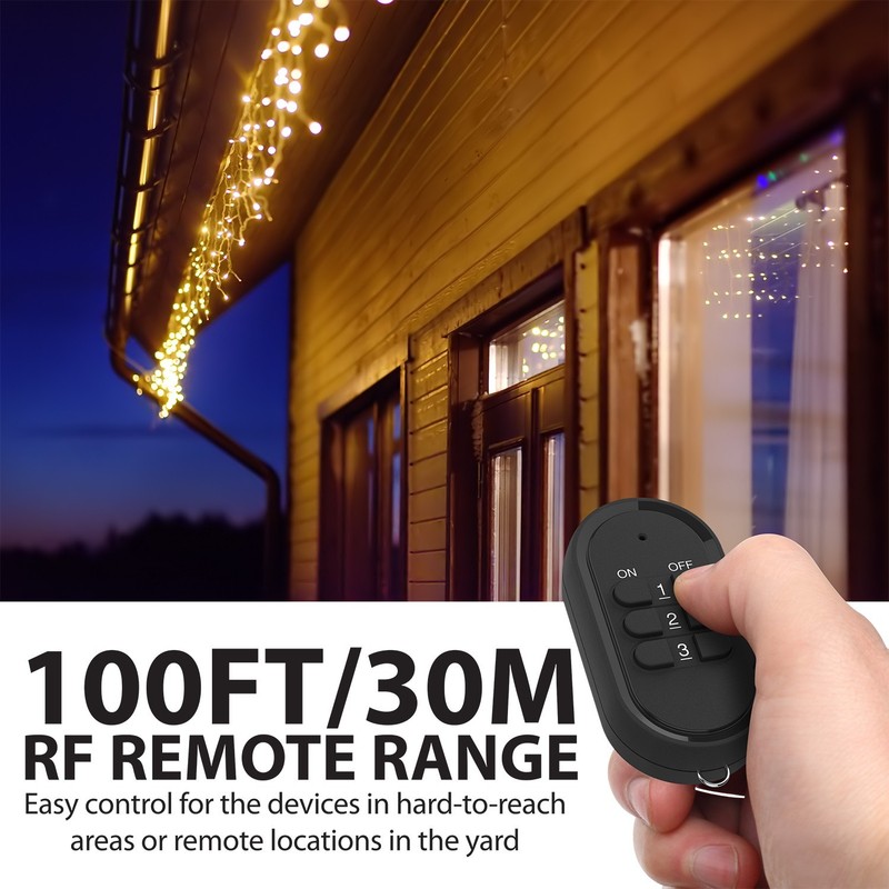 Fosmon 100FT Outdoor Indoor Wireless Remote Control Outlet [3 Reciever/1 Remote] gallery