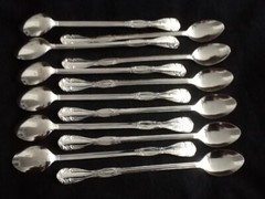 12 Quality Iced Tea Spoons Stainless Steel Long Handle Ice Tea Coffee 8 1/4″ HHH